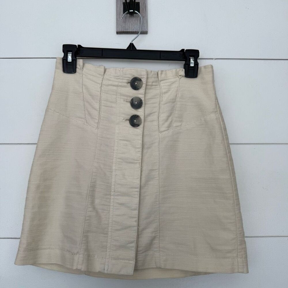 Free People Women’s 0 Cream Button Skirt